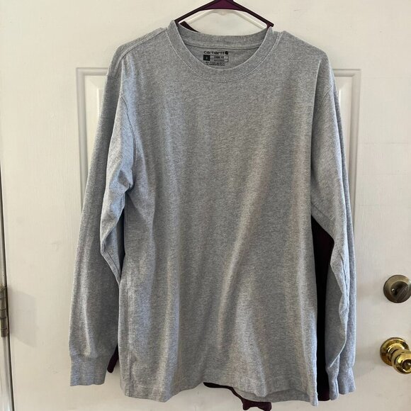 2 Carhartt Men's Long Sleeved Loose Fit Heavyweight Logo Tee-Shirt Sz Sm - Picture 1 of 11